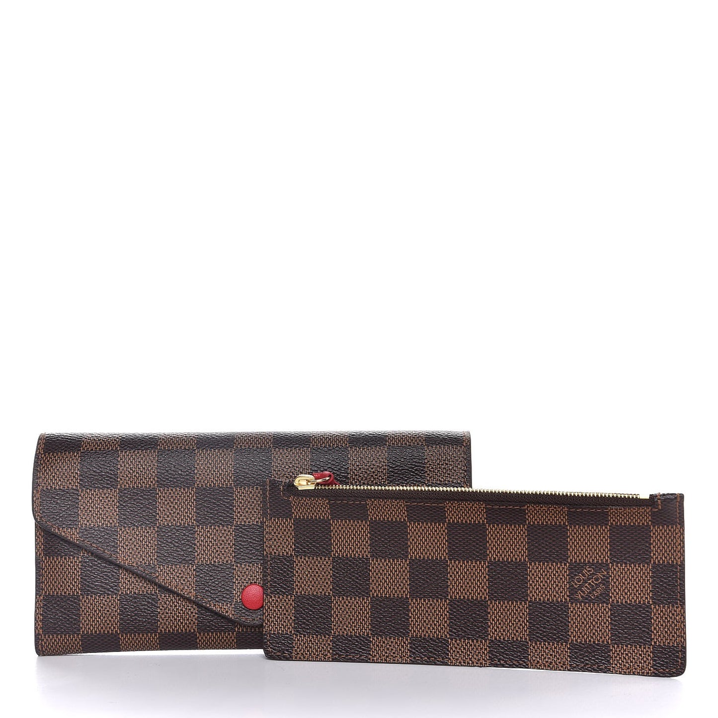 Damier Ebene Josephine Wallet Red