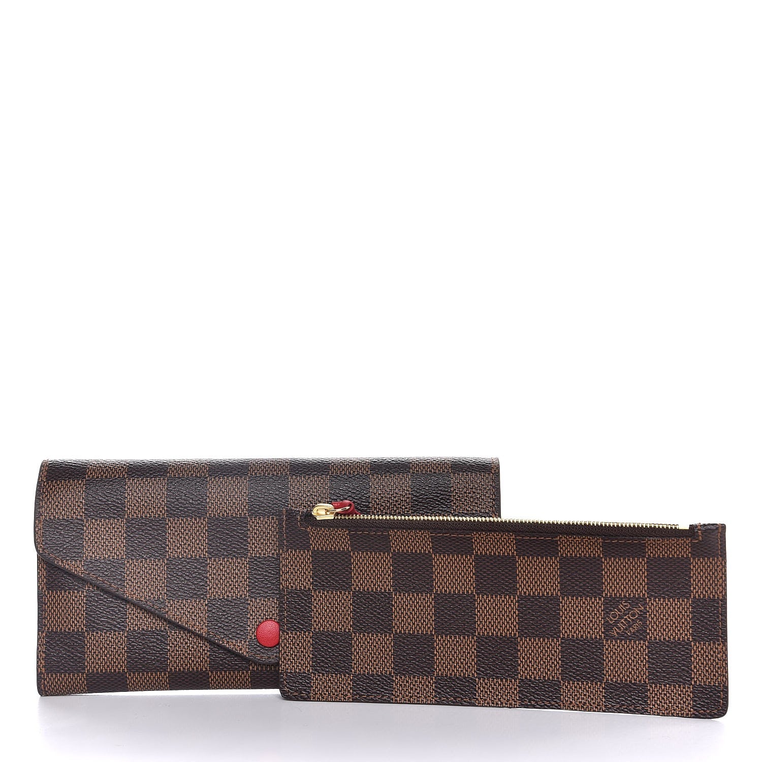 Louis Vuitton Damier Ebene Josephine Wallet Red 8 of 9