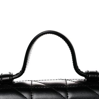 Gucci Calfskin Matelasse Aria Mini GG Marmont Top Handle Shoulder Bag Black 13 of 13