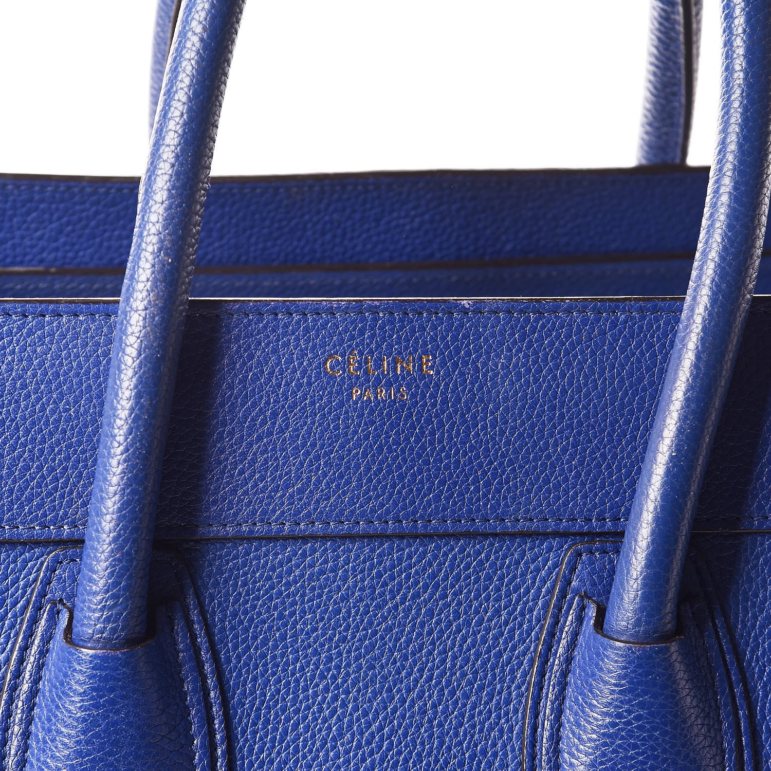 Celine Drummed Calfskin Mini Luggage Indigo 9 of 9