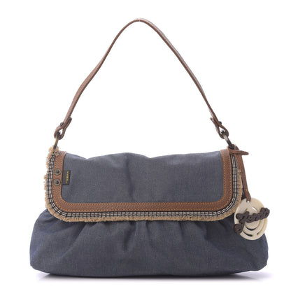 Fendi Denim Small Chef Shoulder Bag Blue 1 of 9