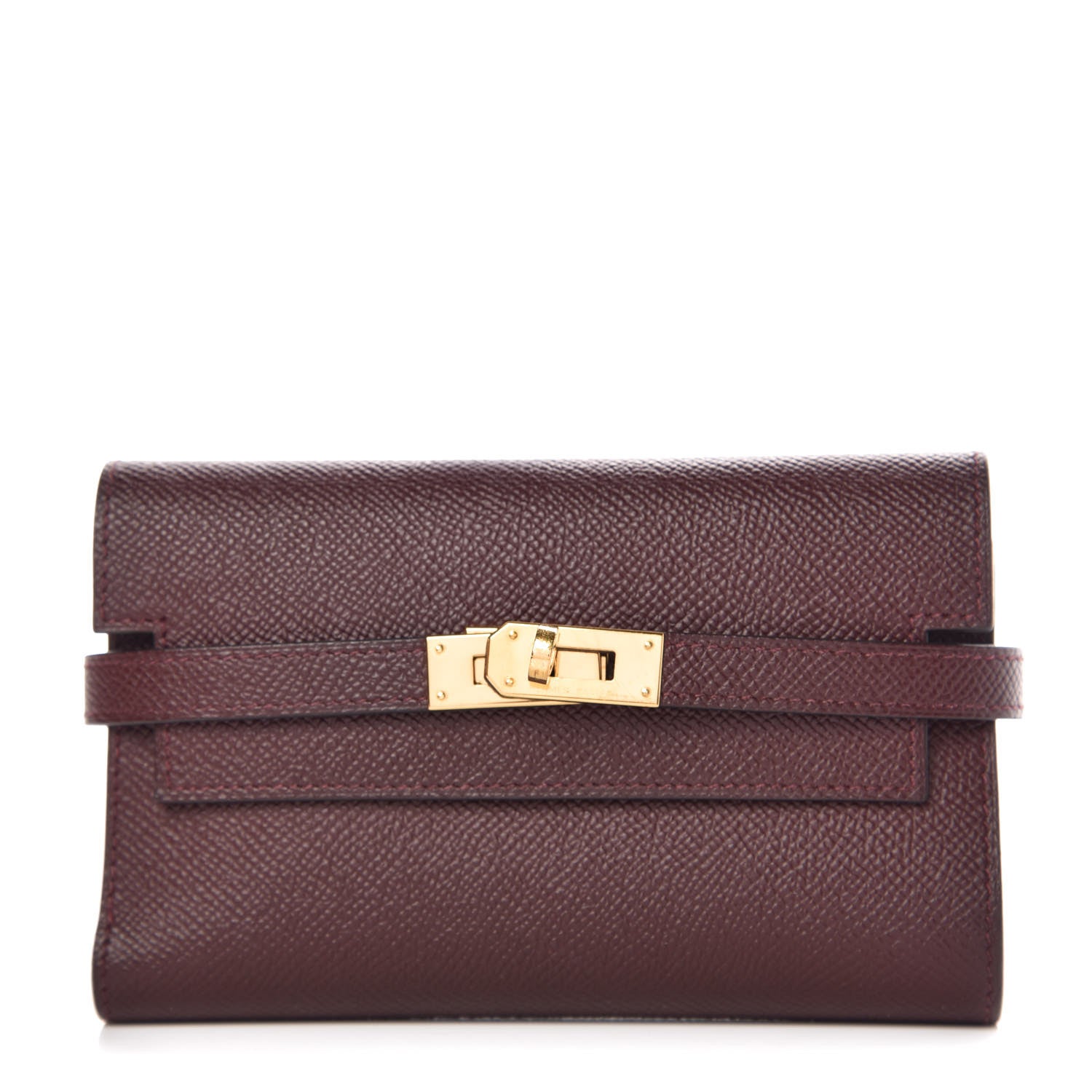 Hermes Epsom Medium Kelly Wallet Bordeaux 1 of 8
