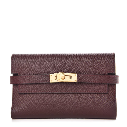 Hermes Epsom Medium Kelly Wallet Bordeaux 1 of 8