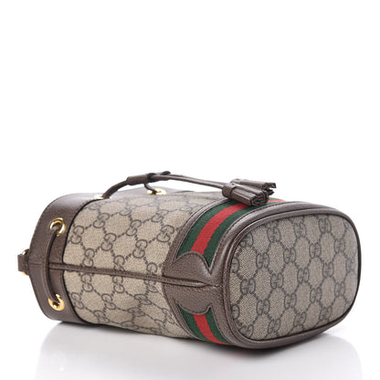 Gucci GG Supreme Monogram Web Mini Ophidia Bucket Bag Brown 4 of 9