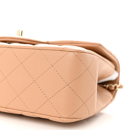 Chanel Lambskin Quilted Mini Top Handle Rectangular Flap Beige 10 of 11