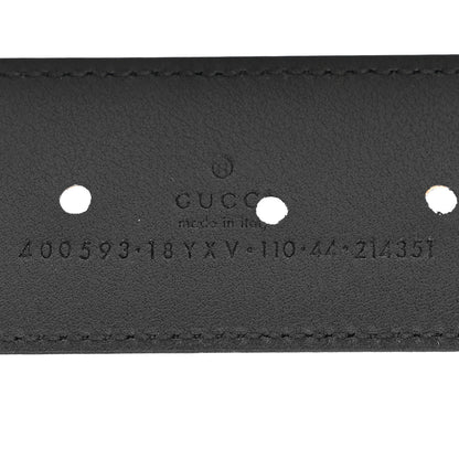 Gucci Azalea Calfskin Enamel Monochrome Double G 40mm Belt 110 44 Black 5 of 8