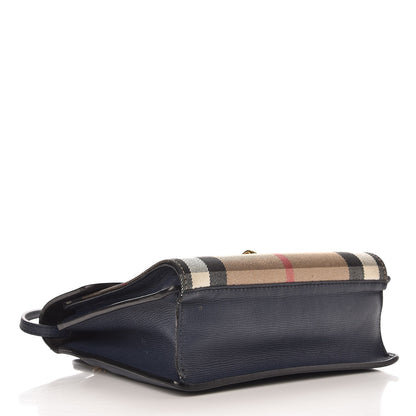 Burberry Derby Calfskin House Check Small Macken Crossbody Bag Ink Blue 4 of 11