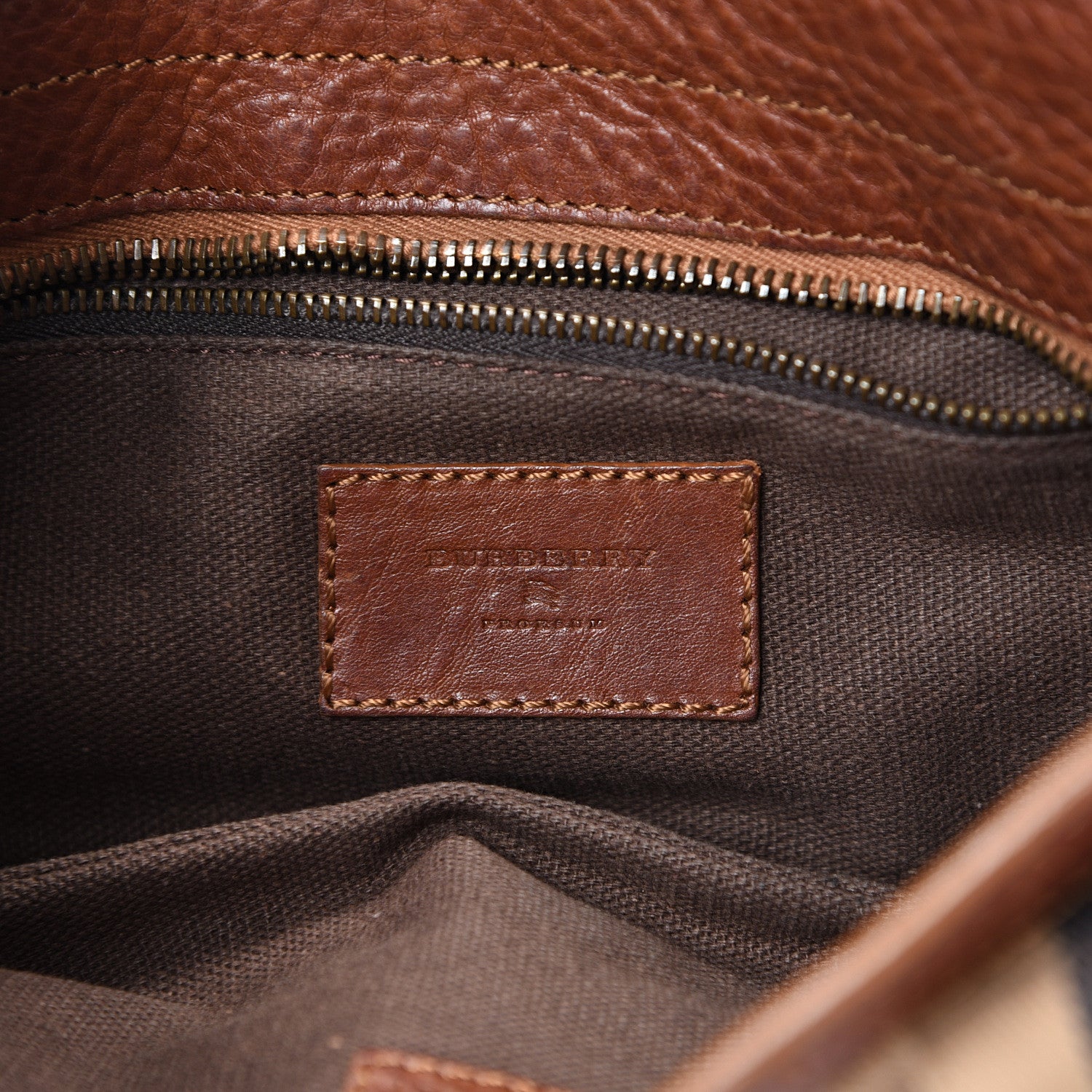 Burberry Calfskin House Check Woven Shoulder Bag Tan 5 of 13