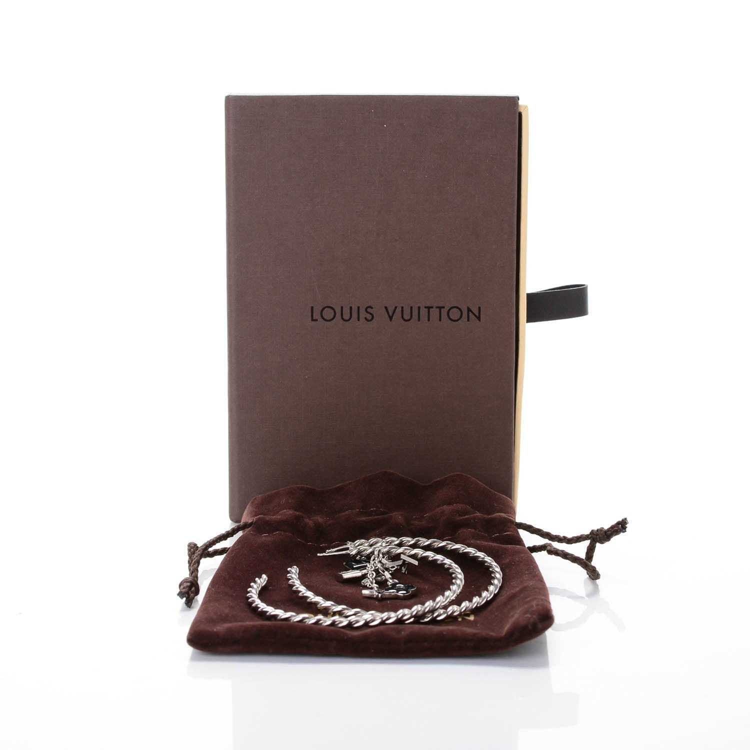 Louis Vuitton Sweet Monogram Creole Hoop Earrings Silver 6 of 6