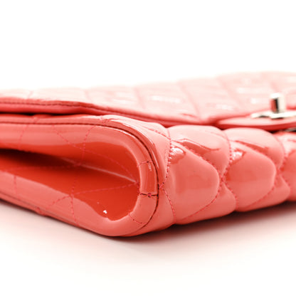 Chanel Patent Quilted Clutch with Chain Flap Orange 10 of 10