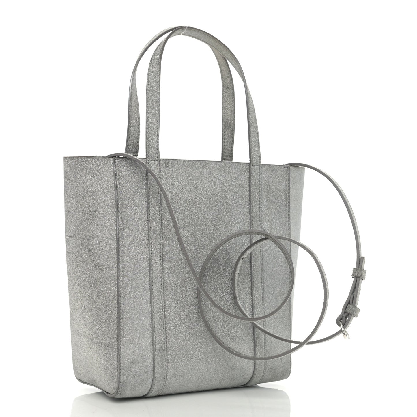 Glitter Calfskin XXS Everyday Tote Silver