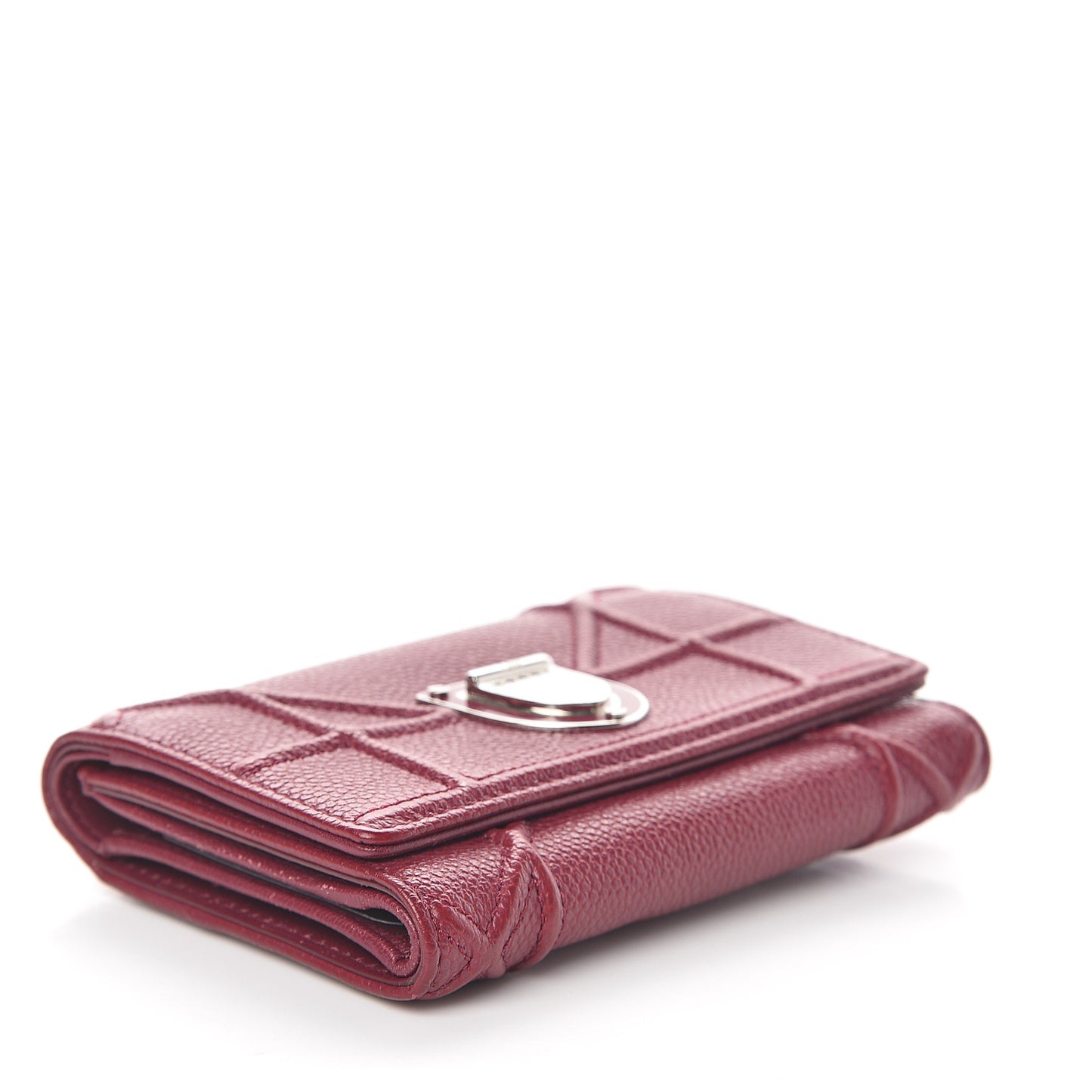 Grained Calfskin Cannage Diorama Elancee Wallet Burgundy