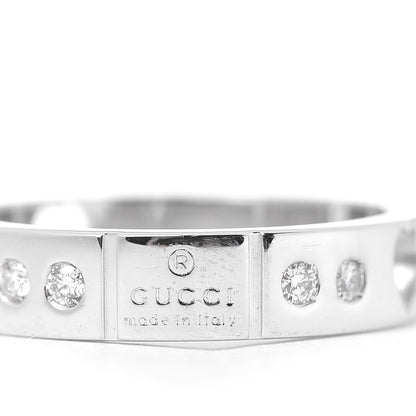 Gucci 18K White Gold Diamond Amor Icon Thin Band Ring 48 4.5 4 of 6