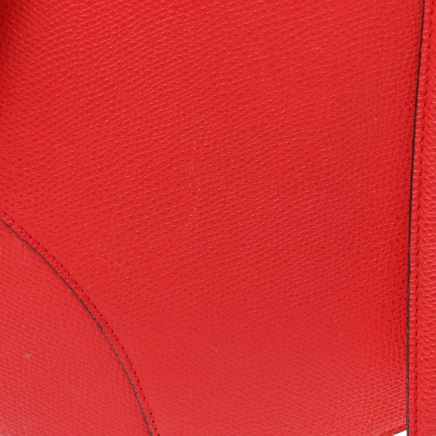 Grained Calfskin Saddle Bag Red