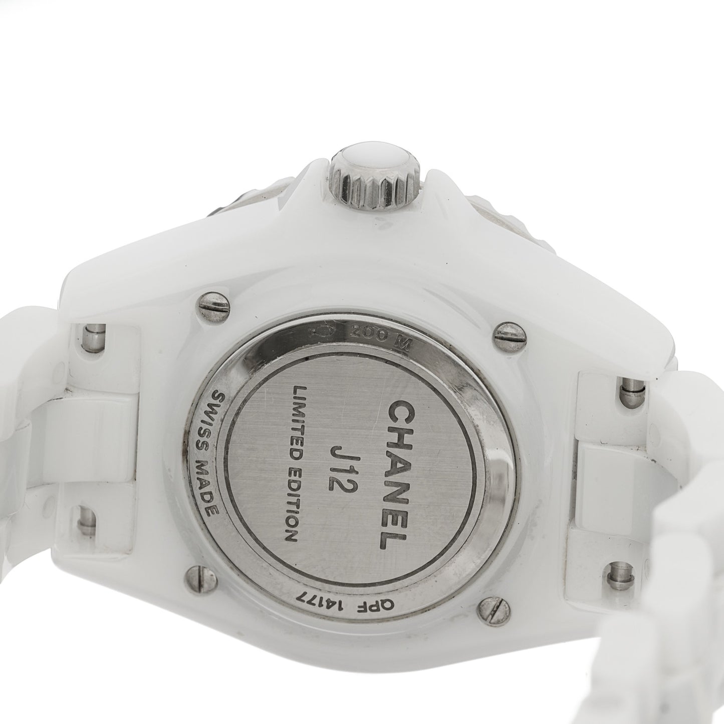 Stainless Steel Ceramic Diamond 33mm J12 Limited Edition Quartz Watch White