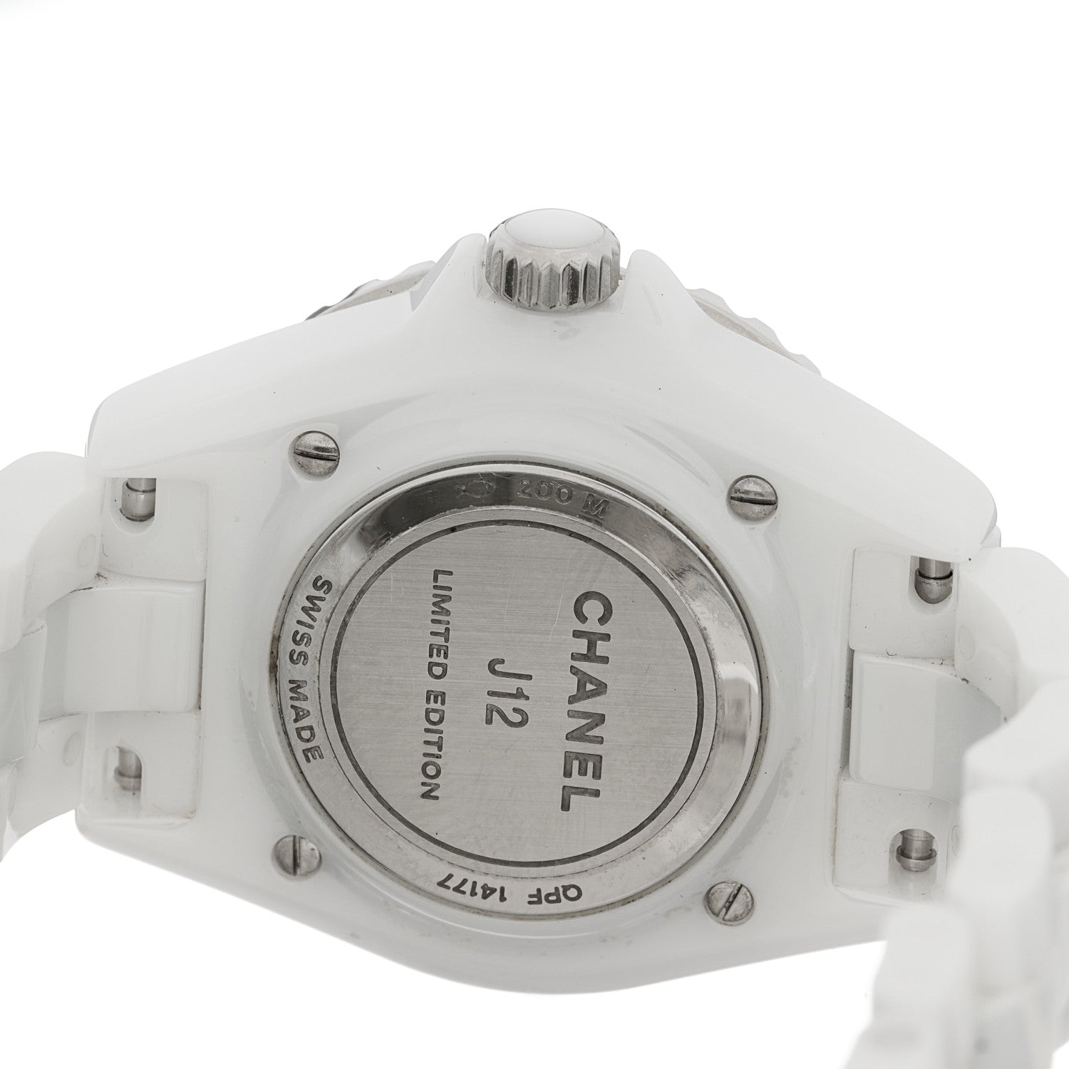 Chanel Stainless Steel Ceramic Diamond 33mm J12 Limited Edition Quartz Watch White 4 of 5