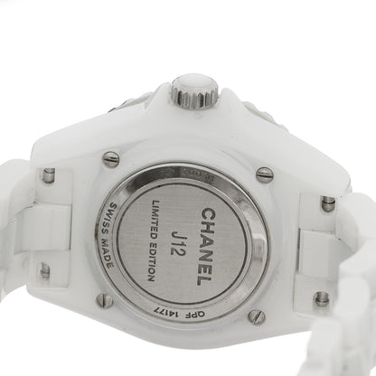 Chanel Stainless Steel Ceramic Diamond 33mm J12 Limited Edition Quartz Watch White 4 of 5