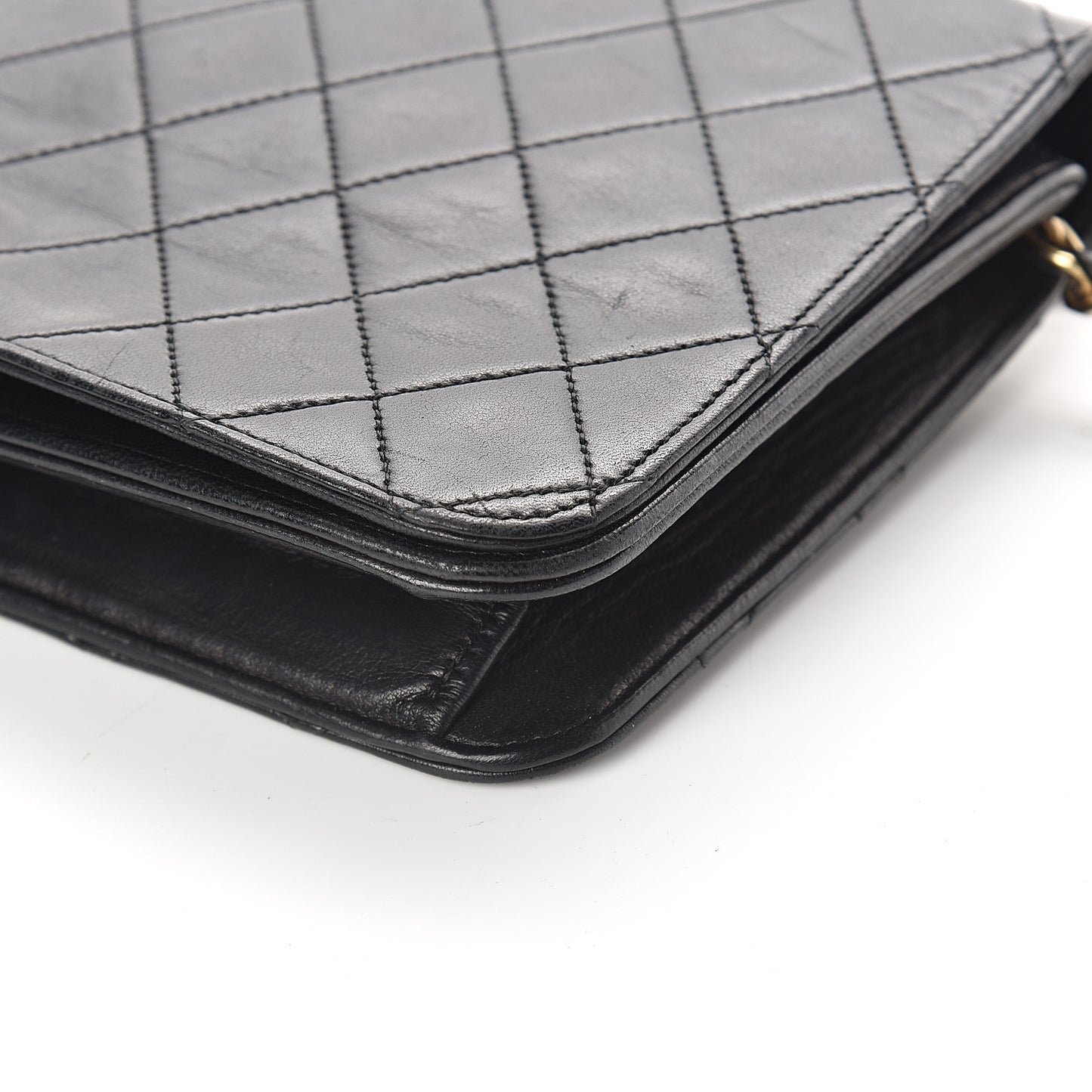 Lambskin Quilted Small Single Flap Black