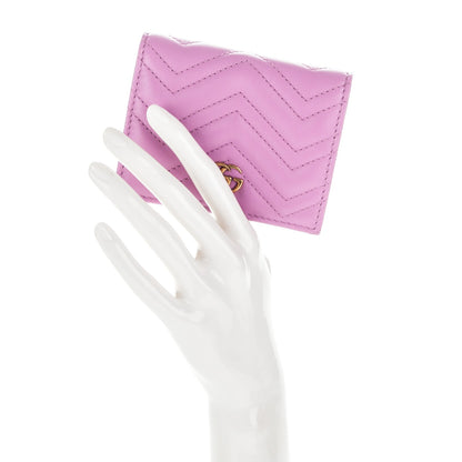 Gucci Calfskin Matelasse GG Marmont Card Case Candy Mousse 2 of 7