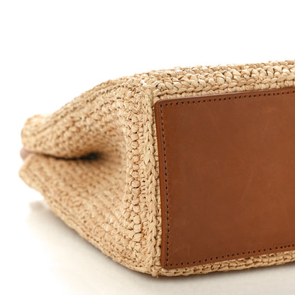 Saint Laurent Raffia Calfskin Panier Rectangle Tote Naturel Brick 8 of 9