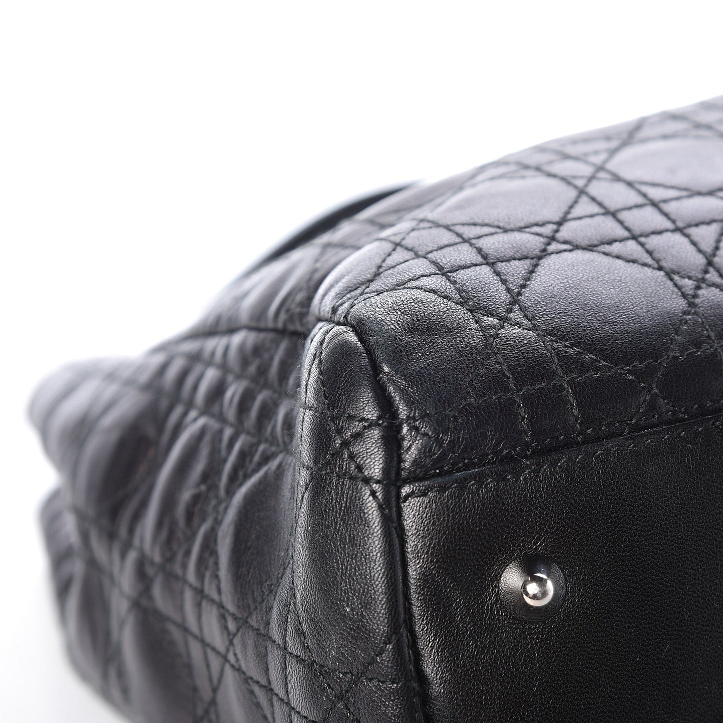Lambskin Cannage Large Dior Soft Shopping Tote Black