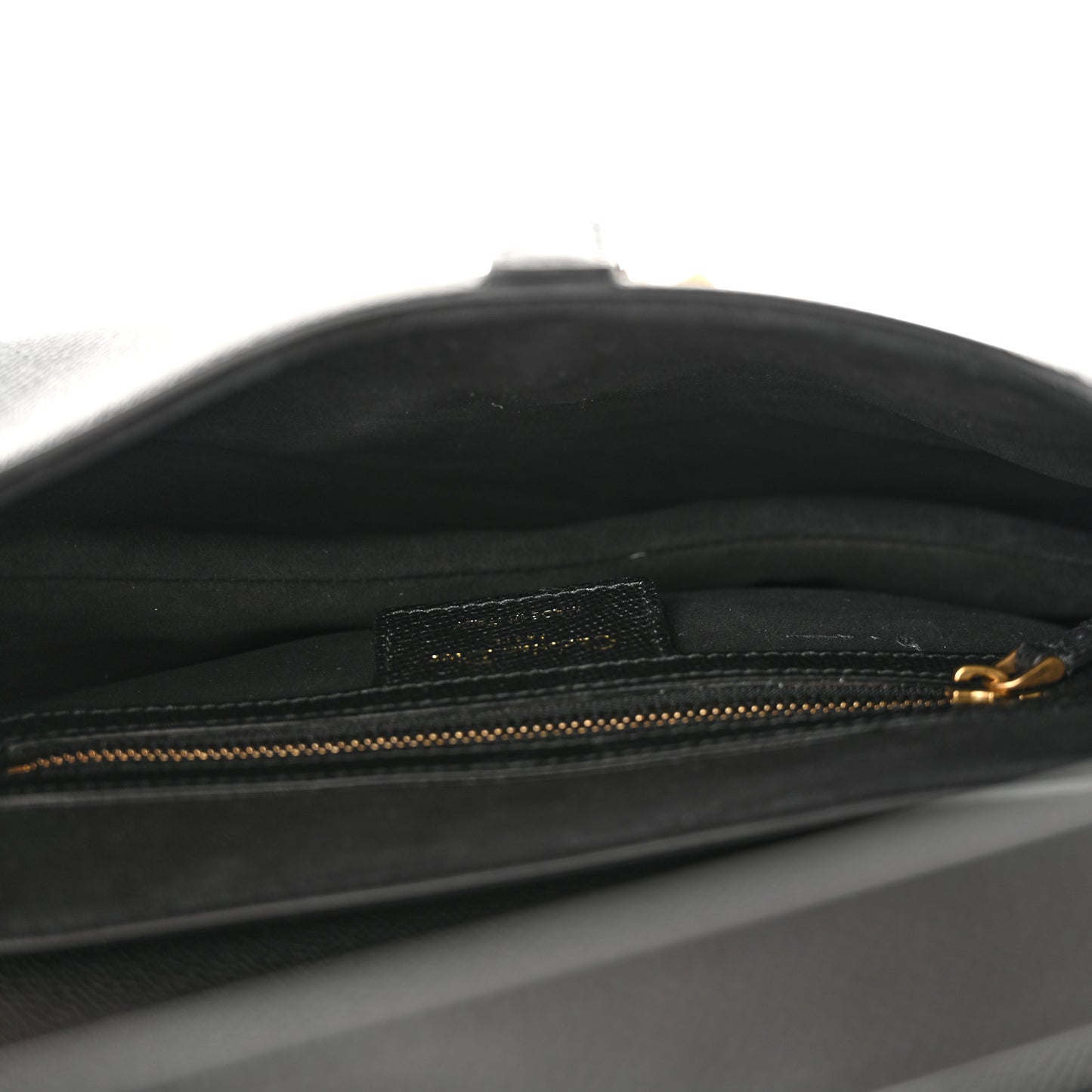Grained Calfskin Saddle Bag With Strap Black
