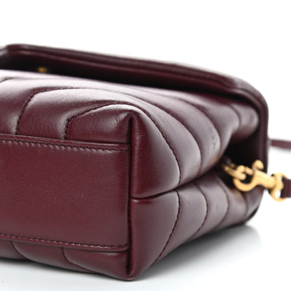 Saint Laurent Calfskin Y Quilted Monogram Toy Loulou Monogram Crossbody Bag Rouge Legion 9 of 10