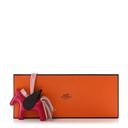 Hermes Milo Lambskin Grigri Rodeo Pegase Horse Bag Charm PM Framboise Rose Sakura Rouge Sellier 5 of 5