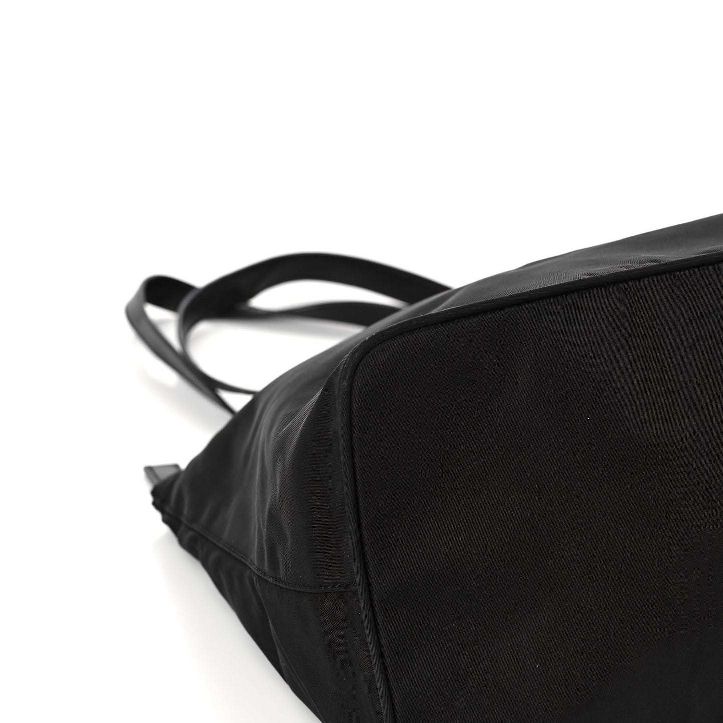 Tessuto Nylon Calfskin Shopping Tote Black