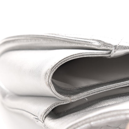 Chanel Metallic Calfskin Quilted Fold Up Again Clutch Silver 10 of 11