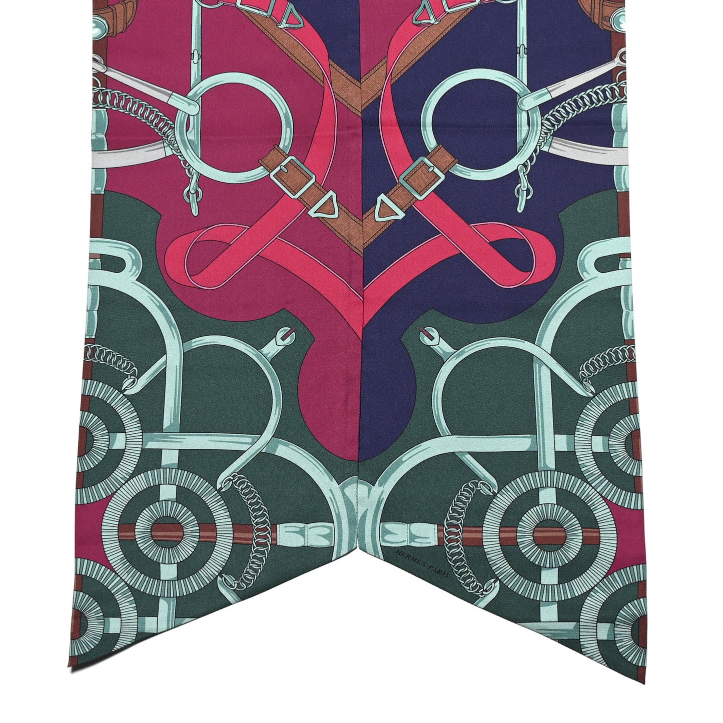 Silk Eperon D'Or Remix Maxi Twilly Rose Indien Cassis Vert