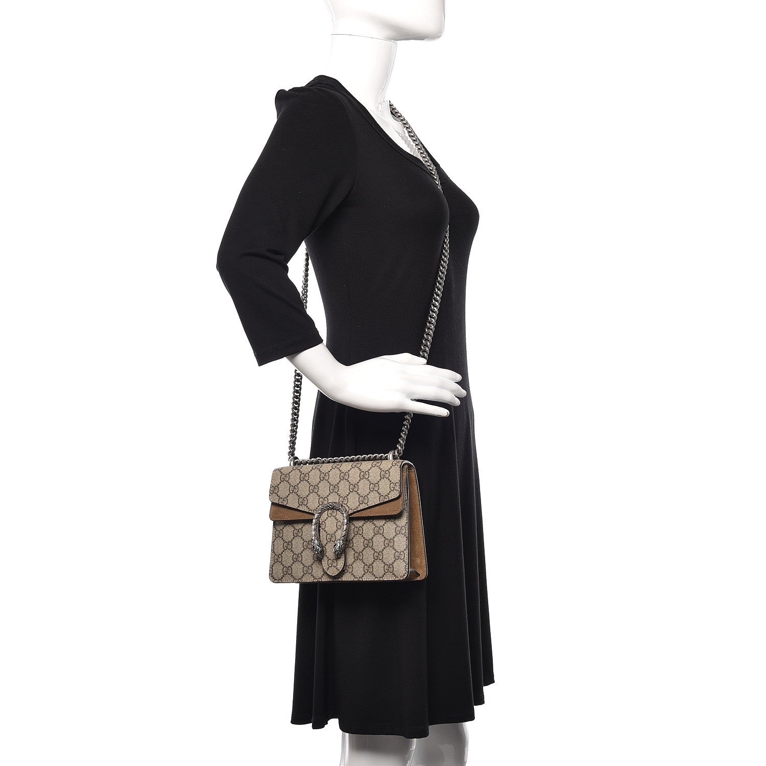 Gucci GG Supreme Monogram Mini Dionysus Shoulder Bag Taupe 2 of 12