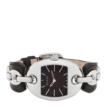 Gucci Stainless Steel Calfskin 32mm Marina Quartz Watch Brown 2 of 4