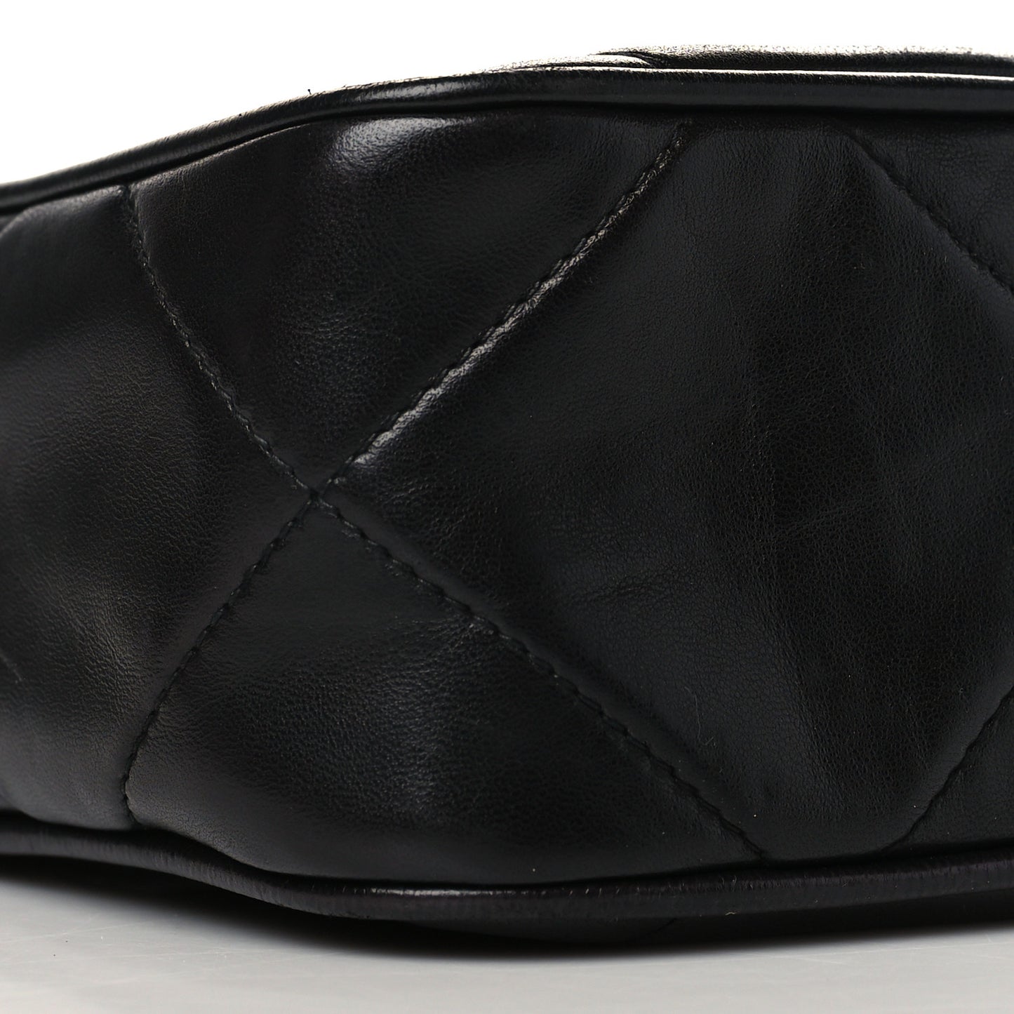 Lambskin Quilted CC Tassel Camera Case Black