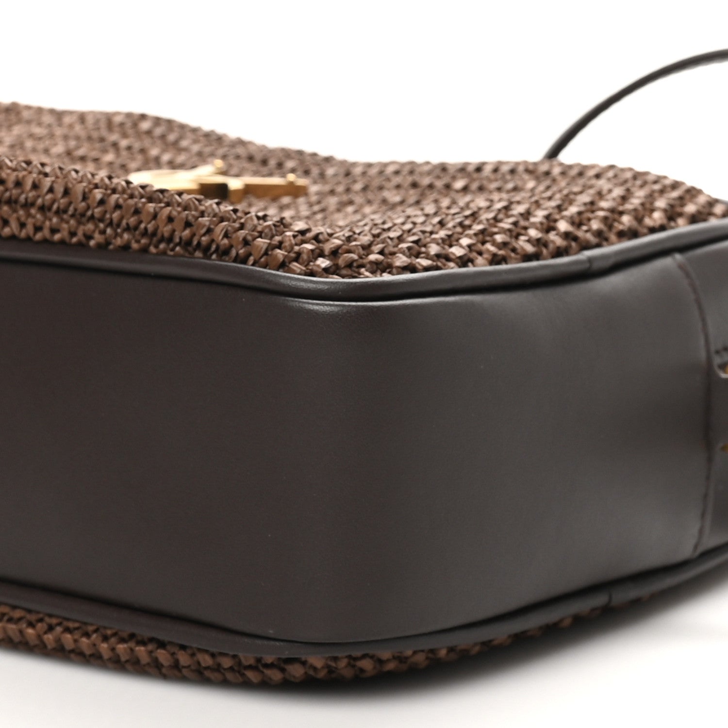 Saint Laurent Raffia Canvas Monogram Lou Camera Bag Dark Chocolate 10 of 10