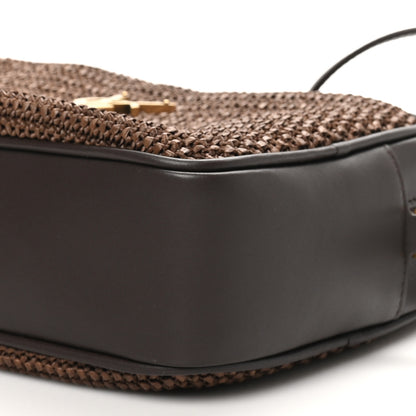 Saint Laurent Raffia Canvas Monogram Lou Camera Bag Dark Chocolate 10 of 10
