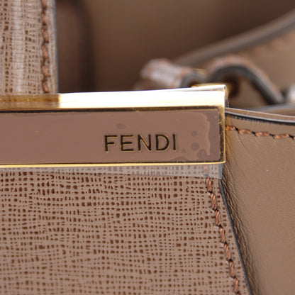 Fendi Vitello Elite Flamingo Petite 2Jours Tote Seppia 5 of 9