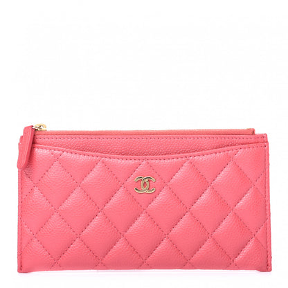 Chanel Iridescent Caviar Quilted Classic Zip Pouch Pink 1 of 7