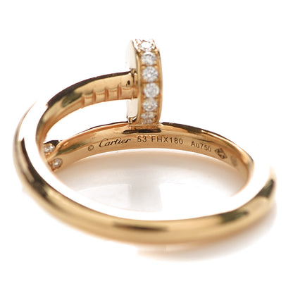 Cartier 18K Yellow Gold Diamond Juste Un Clou Ring 53 6.25 4 of 7