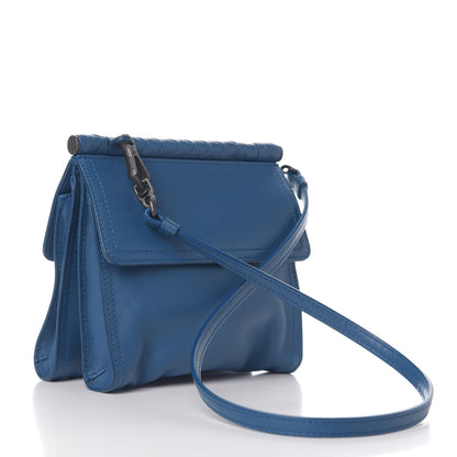 Bottega Veneta Goatskin Intrecciato Crossbody Messenger Blue 2 of 8