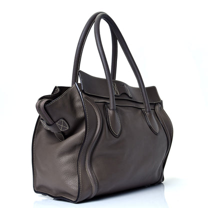 Celine Drummed Calfskin Shoulder Luggage Souris 2 of 4