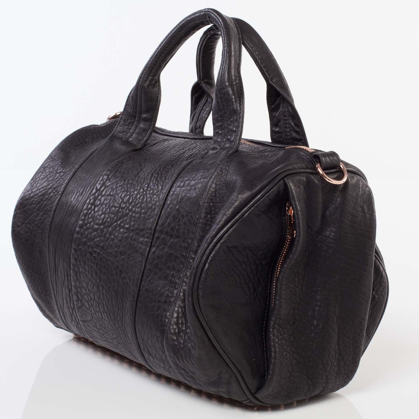 Leather Rocco w Rose Gold Hardware Black