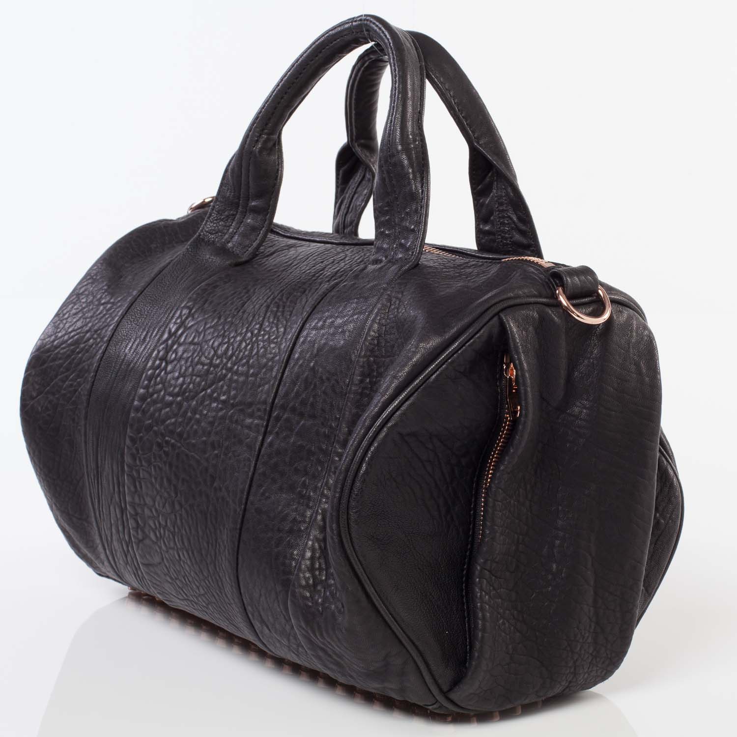 Alexander Wang Leather Rocco w Rose Gold Hardware Black 4 of 7