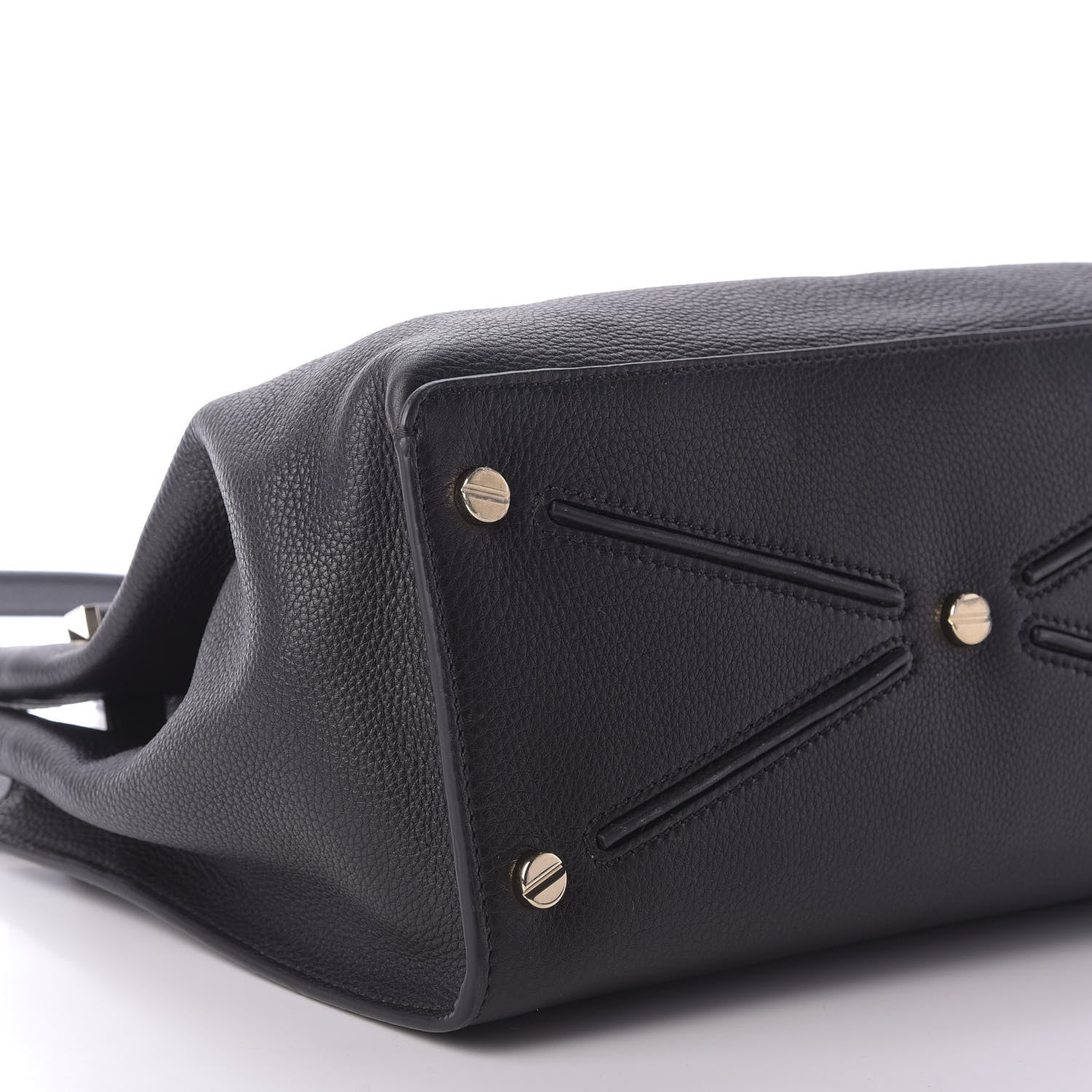 Valentino Garavani Pebbled Calfskin Large JoyLock Satchel Black 7 of 9