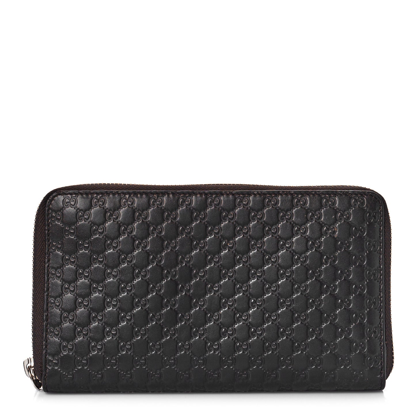 Microguccissima Large Zip Around Organizer Wallet Black