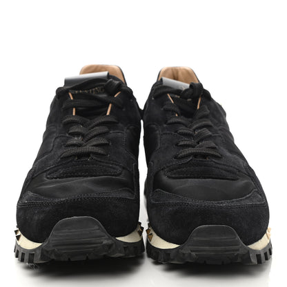 Valentino Garavani Suede Nylon Camouflage Womens Soul Rockstud Sneakers 37 Black 2 of 9
