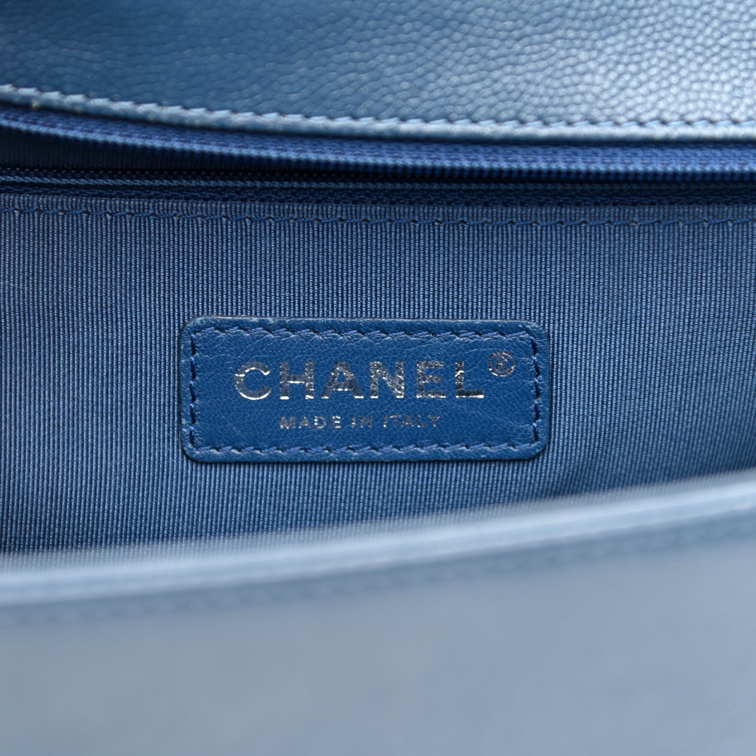 Chanel Caviar Quilted New Medium Boy Flap Blue 5 of 8