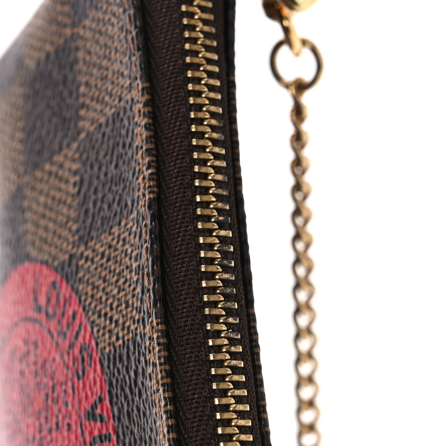 Damier Ebene Complice Trunks and Bags Mini Pochette Accessories Red
