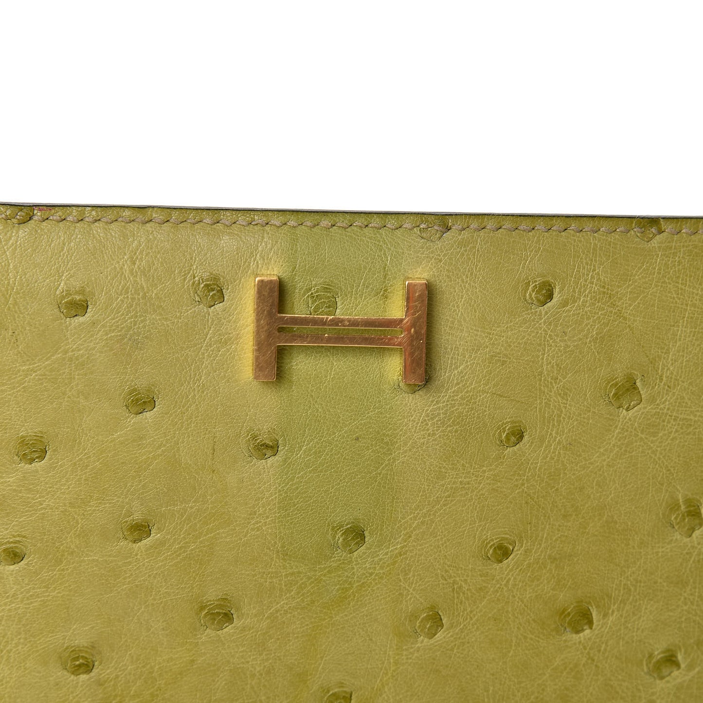 Ostrich Bearn Compact Wallet Vert Anis