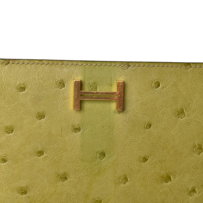 Hermes Ostrich Bearn Compact Wallet Vert Anis 9 of 9